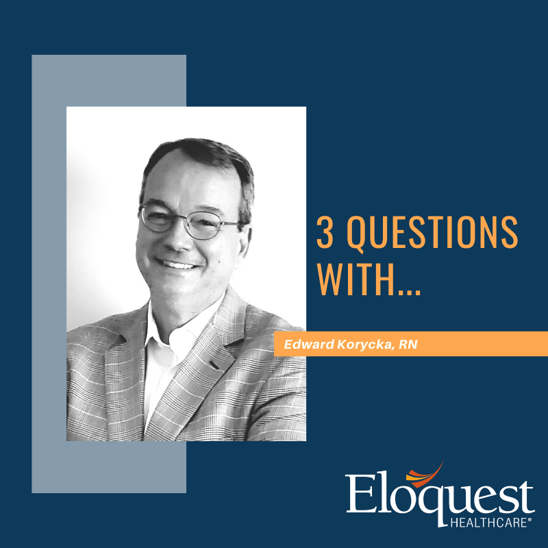 Text: 3 Questions with Eddie Korycka