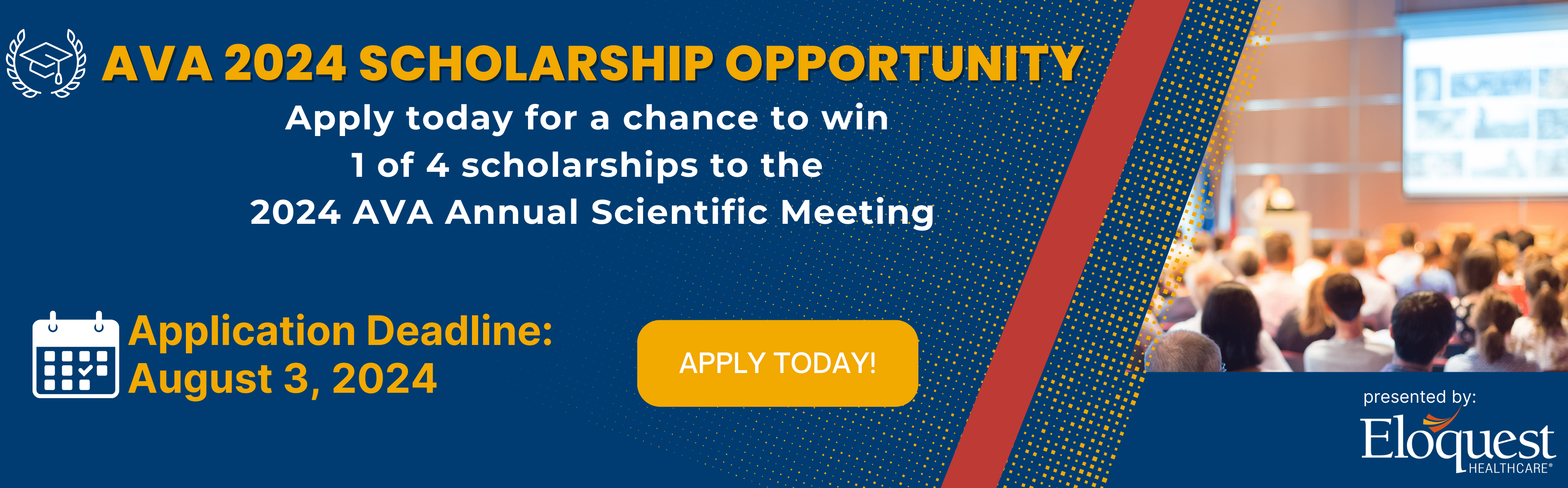 Invitation to apply for a chance to receive 1 of 4 scholarships to the AVA 2024 Annual Scientific Meeting