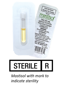 Inset Image Image with a mastisol vial and the new sterility mark
